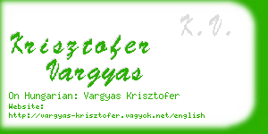 krisztofer vargyas business card